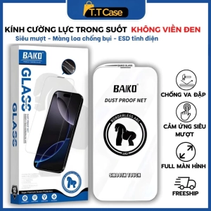Kính Cường Lực Không Viền - iP 17/16/15/14/13/12/11 Pro/Plus/Promax/Xs/Xr Full Màn Trong Suốt