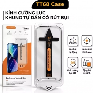 [HỘP CAM] Kính Cường Lực Có Khung Trợ Dán dành cho iP 18/17/16/15/14/13/12/11 Promax/Pro/ Plus/ Xs/Xr