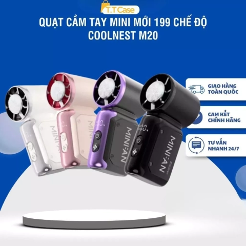 Quạt cầm tay mini 199 chế độ, quạt du lịch cắm trại sạc USB, quạt bỏ túi quạt đi ngoài trời M20