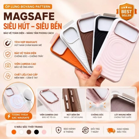 [ỐP XỊN ] Ốp Lưng Magsafe Từ Tính Họa Tiết Xoắn Chống Bẩn Chống Sốc Dành Cho iPhone 11/12/13/14/15/16/17/18 Pro ProMax