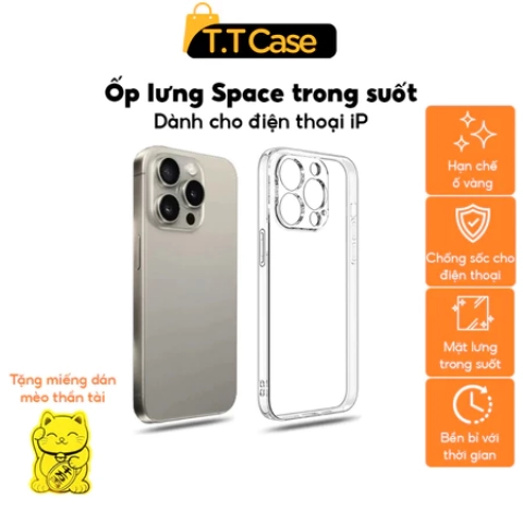 Ốp Lưng Space Trong Suốt Dành Cho iPhone 7 8 Xs 11 12 13 14 15 16 17 Pro Promax plus lưng cứng, viền dẻo, trong suốt