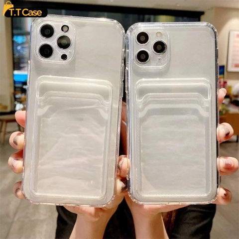 [VÍ ĐỰNG THẺ] Ốp Lưng Trong Suốt Kèm Ngăn Đựng Thẻ Dành Cho Iphone X XS XS Max 11 12 13 14 15 16 17 Pro Max Plus Air